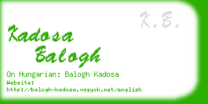 kadosa balogh business card